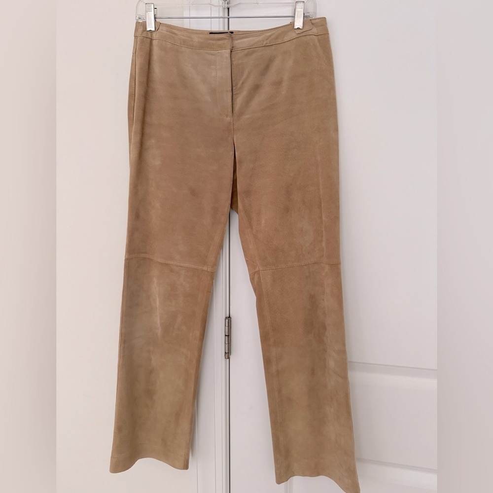 Ann Taylor Petite Leather Pants in Tan